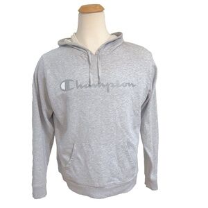 Champion Mens Gray Hooded Sweatshirt Hoodie Shirt XL